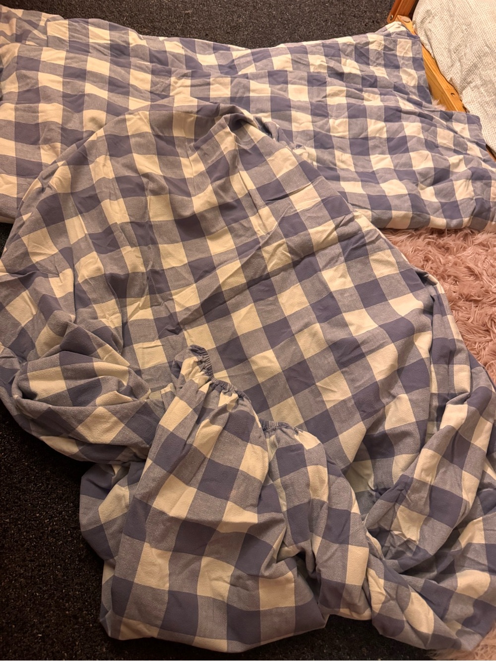 L.L. Bean Ultrasoft Comfort Flannel queen sheets 3 pc lilac purple combo - Picture 11 of 12